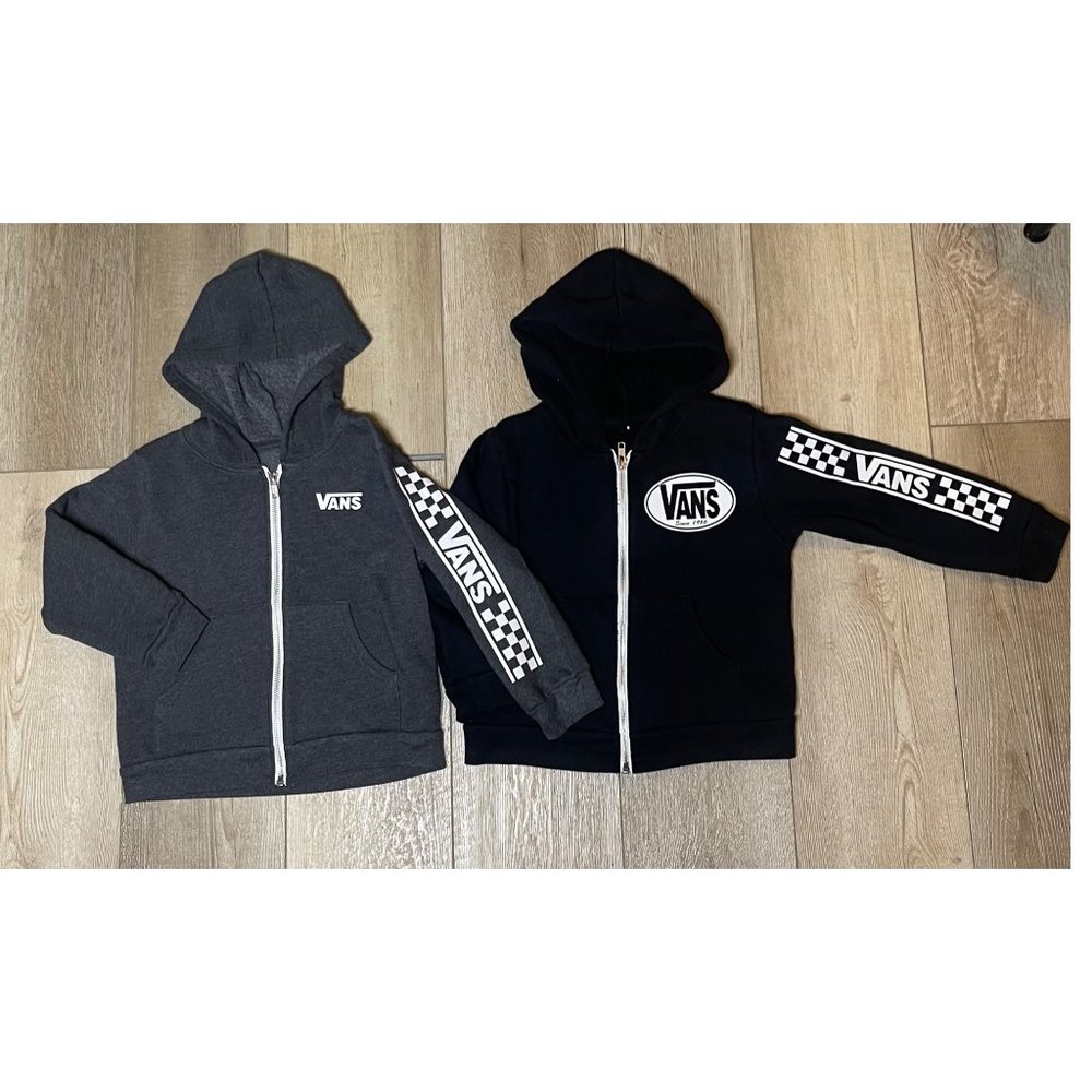 Vans Sweatshirt Boys' 4T Checkered Full Zip Casual Hoodies